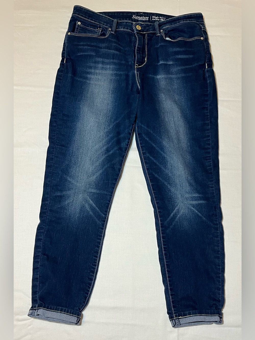 Signature By Levi Strauss High Rise Ankle Skinny Jeans Womens Size 12 W31